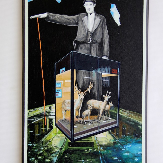 "Devant la baraque du géant Constantin."